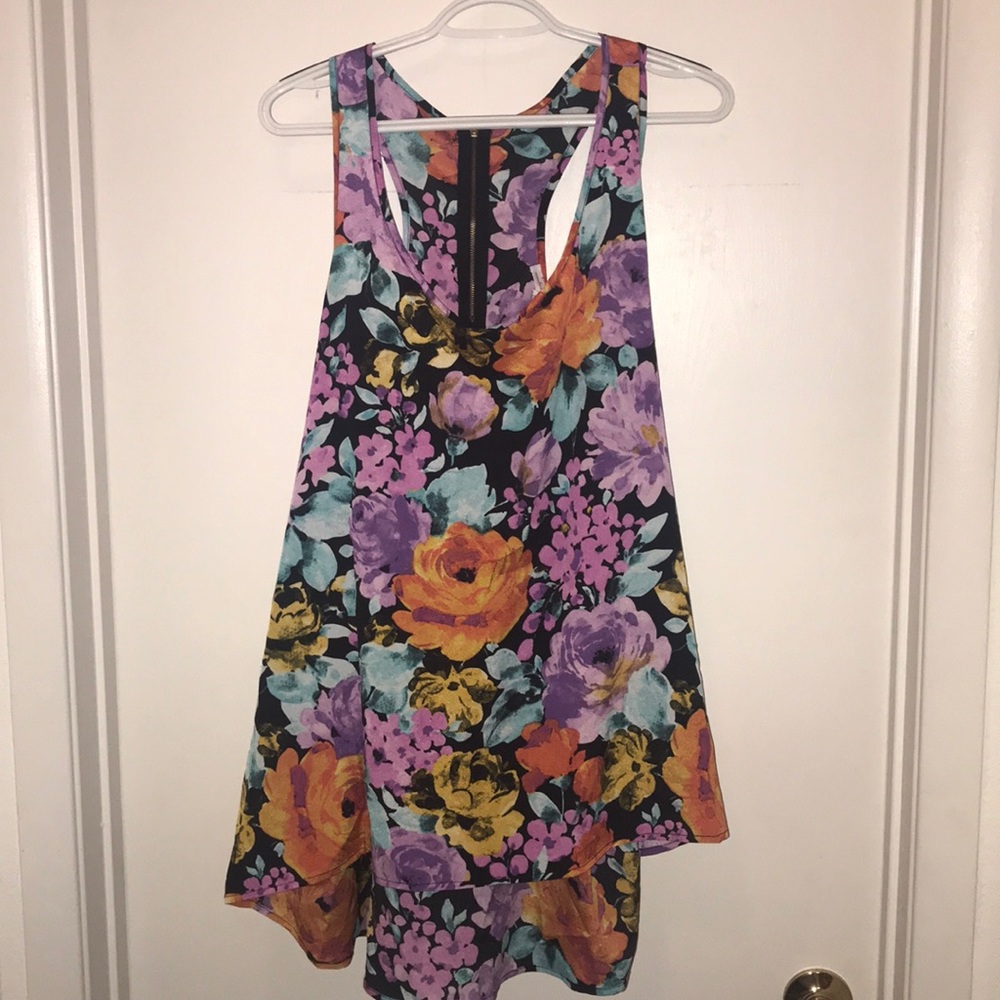 Floral racer back top